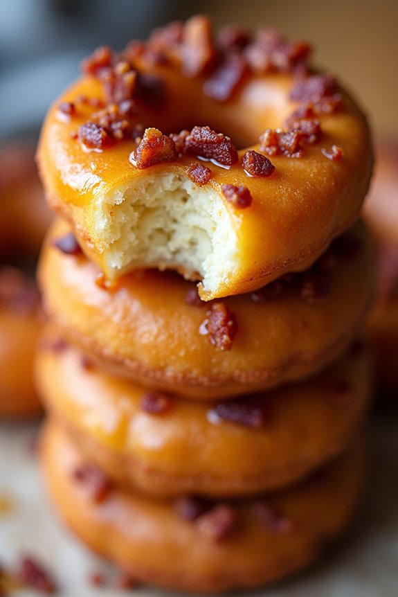 maple glazed bacon doughnuts delight