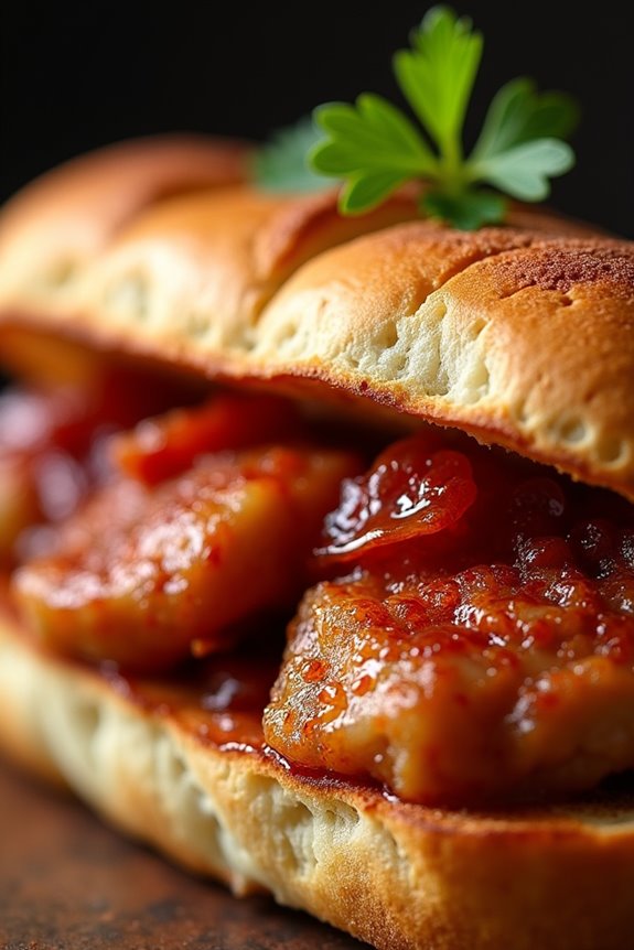 marinated pork sandwich delight