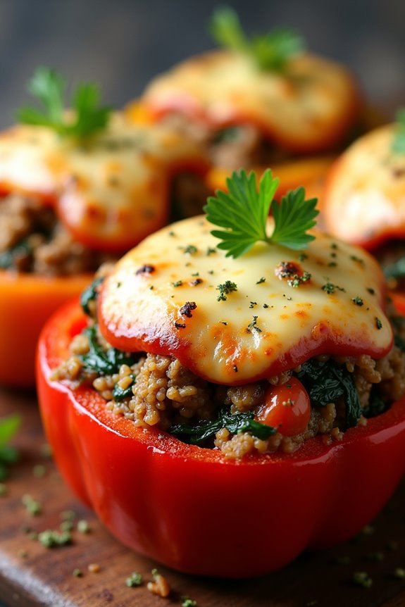 mediterranean beef stuffed peppers