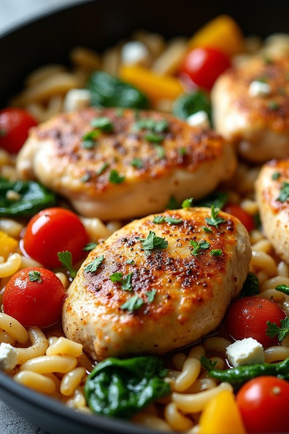 mediterranean chicken orzo delight