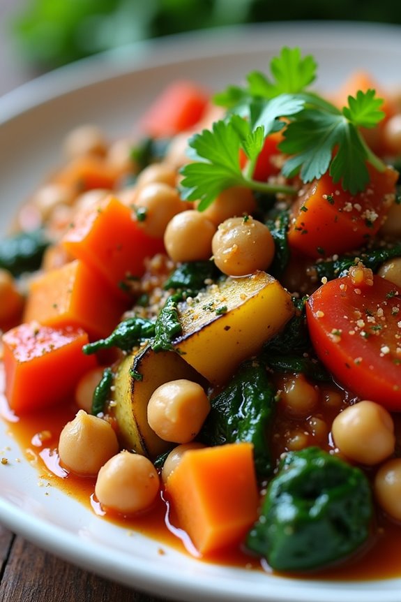 mediterranean chickpeas and spinach