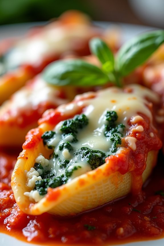 mediterranean feta spinach shells