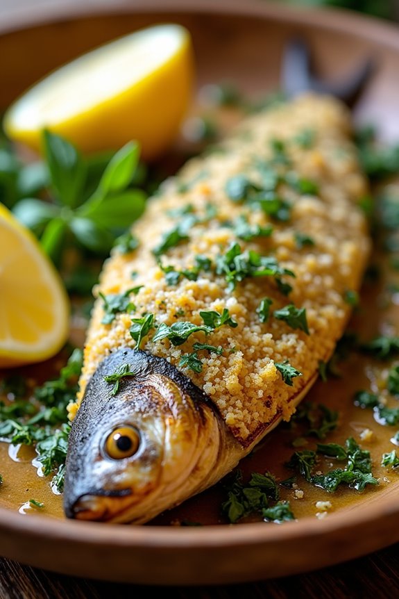 mediterranean garlic herb mackerel