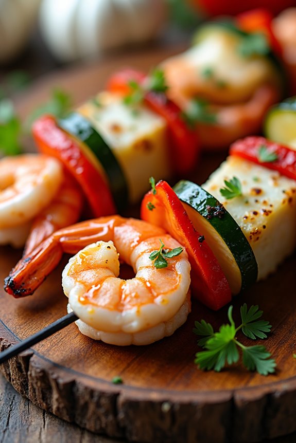 mediterranean garlic shrimp skewers