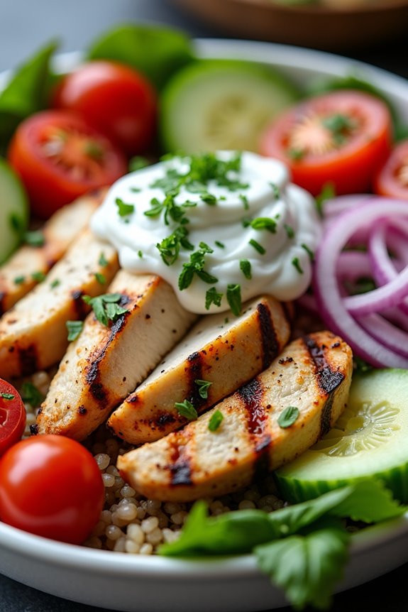 mediterranean grilled chicken bowl
