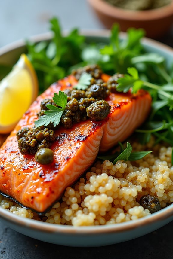 mediterranean salmon olive bowl