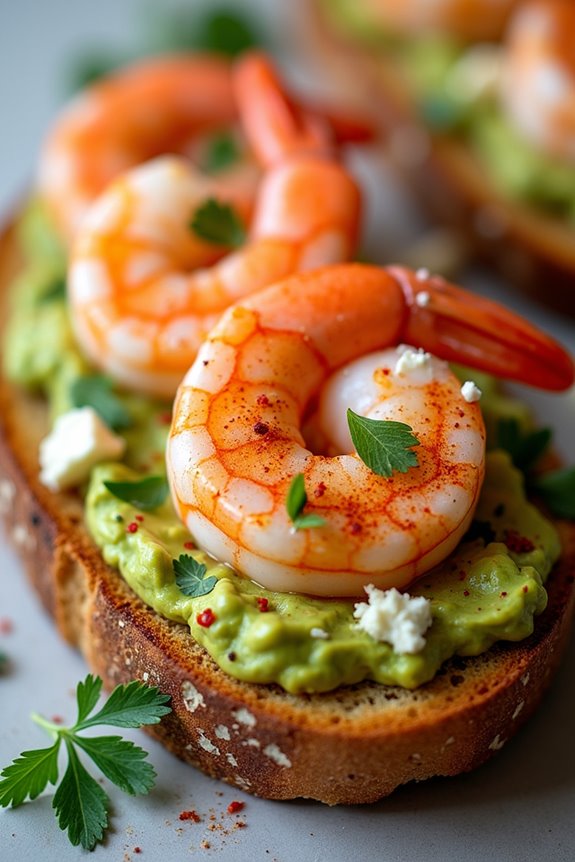 mediterranean shrimp avocado toast