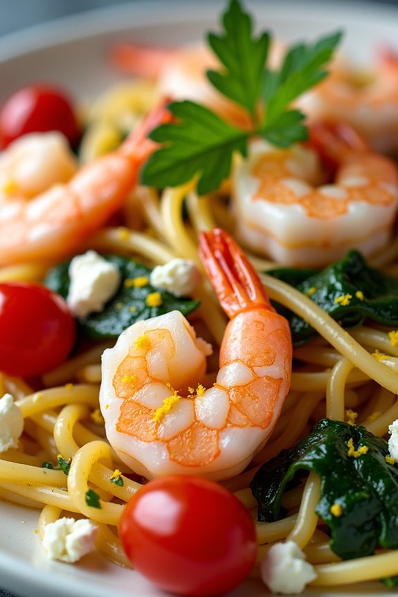 mediterranean shrimp pasta delight