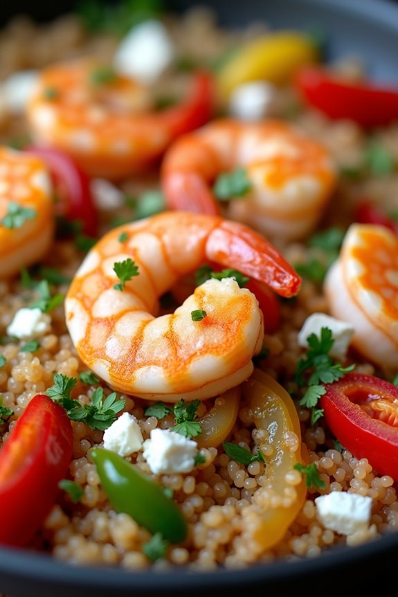 mediterranean shrimp quinoa skillet