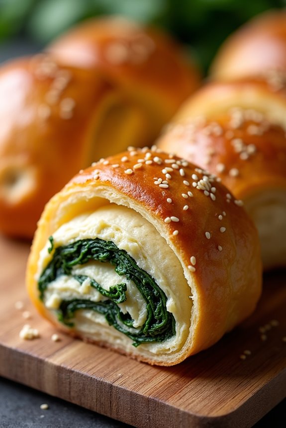 mediterranean spinach feta rolls