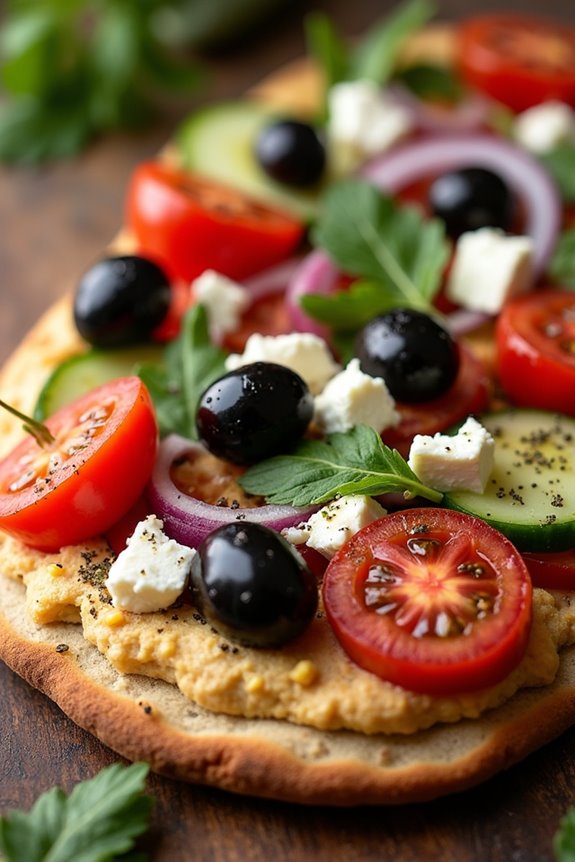 mediterranean veggie flatbread delight