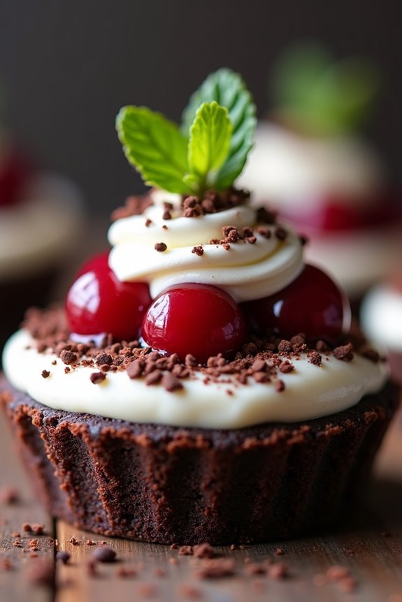 mini chocolate cherry tarts
