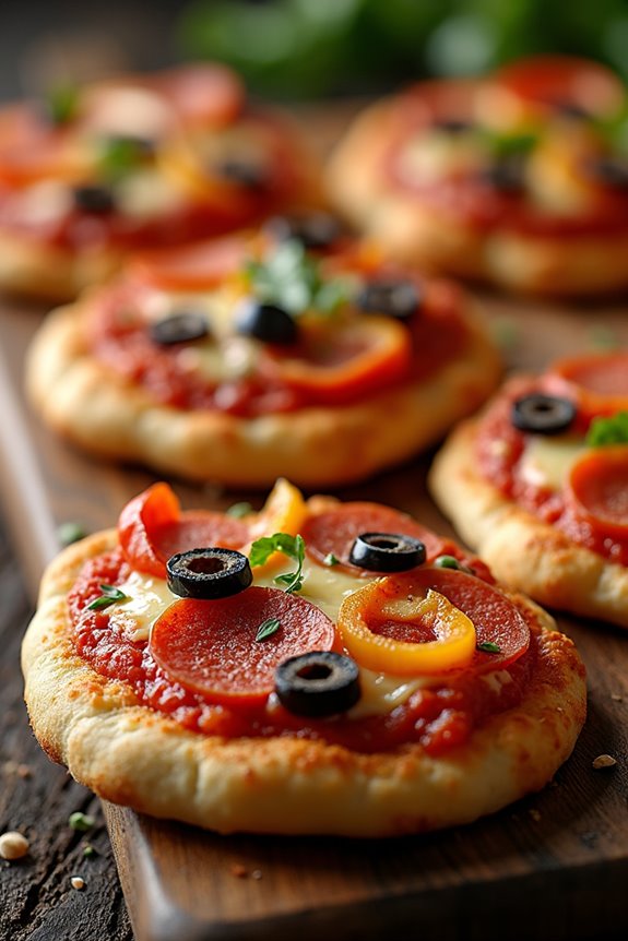 mini pizzas with toppings