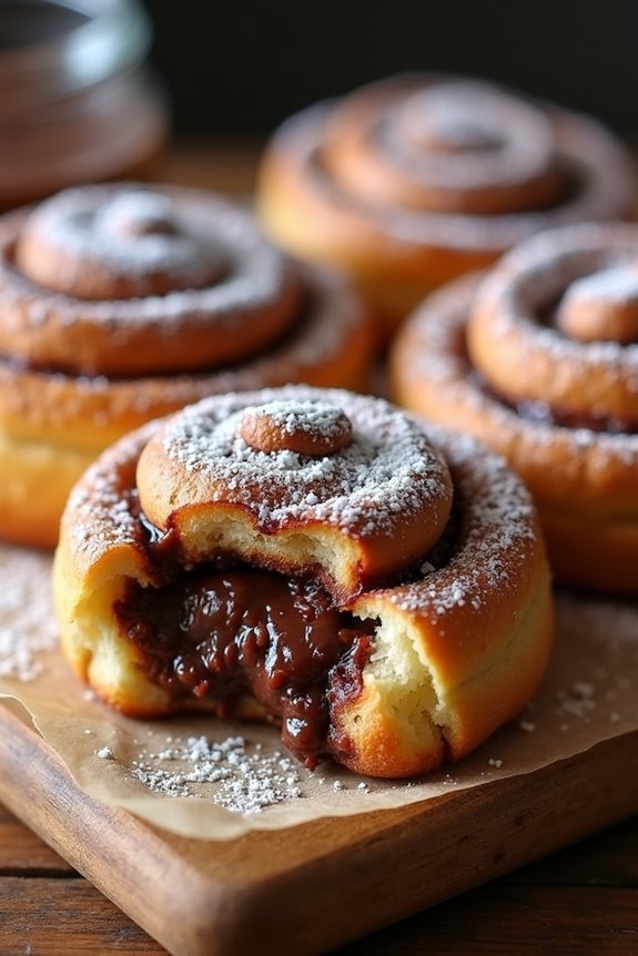 nutella filled cinnamon roll delight