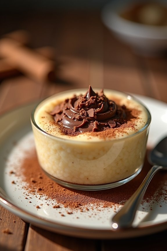 nutella filled creamy rice pudding