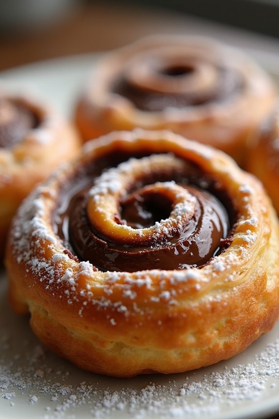 nutella filled flaky pastry