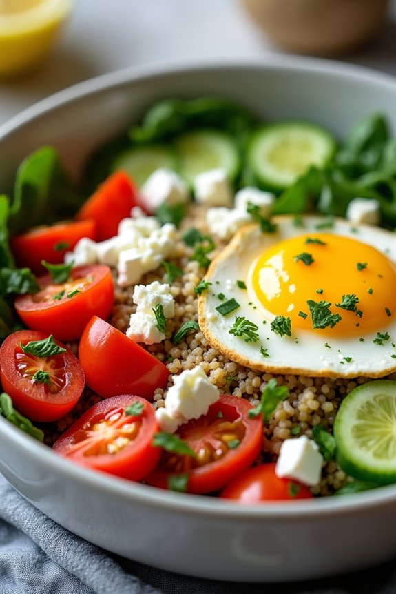nutritious mediterranean quinoa bowl