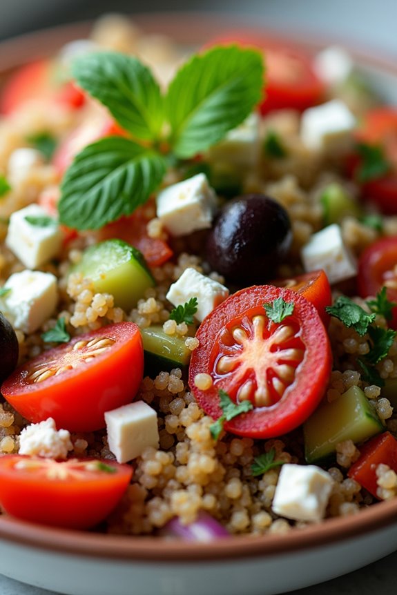 nutritious mediterranean quinoa salad