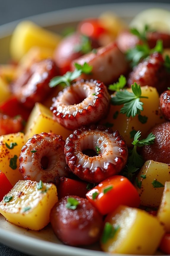 octopus and potatoes combined