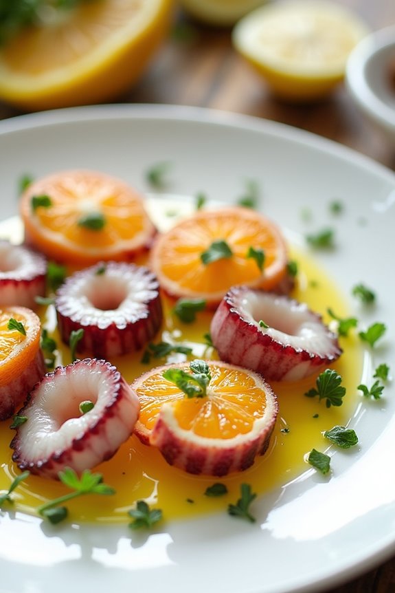 octopus carpaccio with citrus