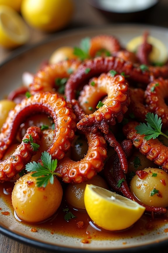 octopus in olive oil