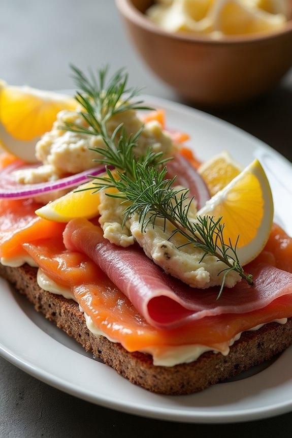 open faced danish sandwiches