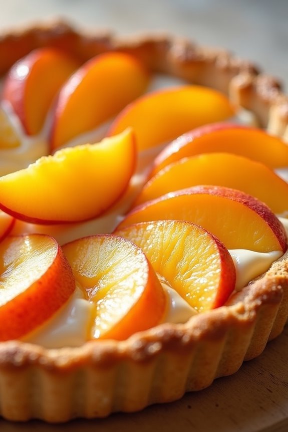 peach almond cream tart