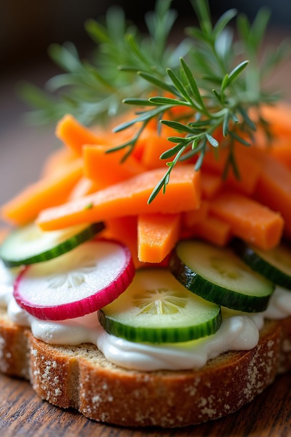 pickled vegetables on rye