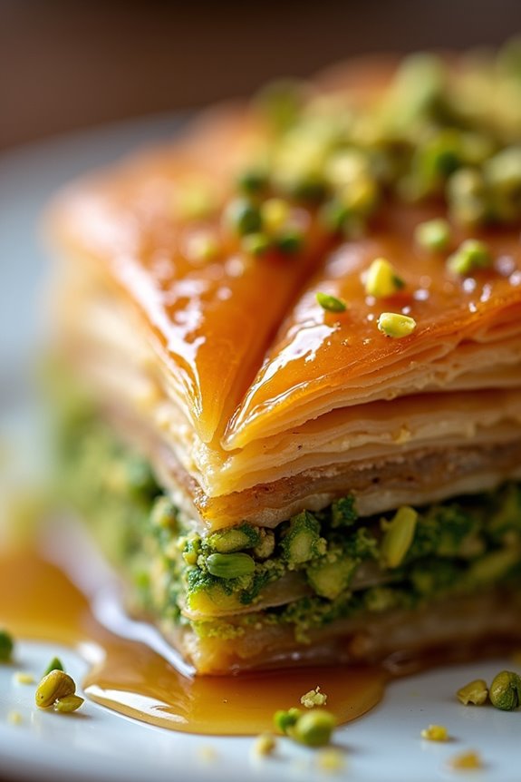 pistachio baklava with syrup