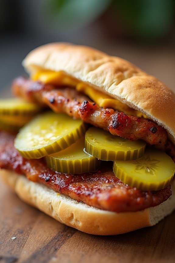 pork sandwich with mustard