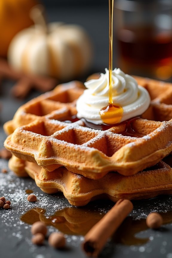 pumpkin spice waffle delight