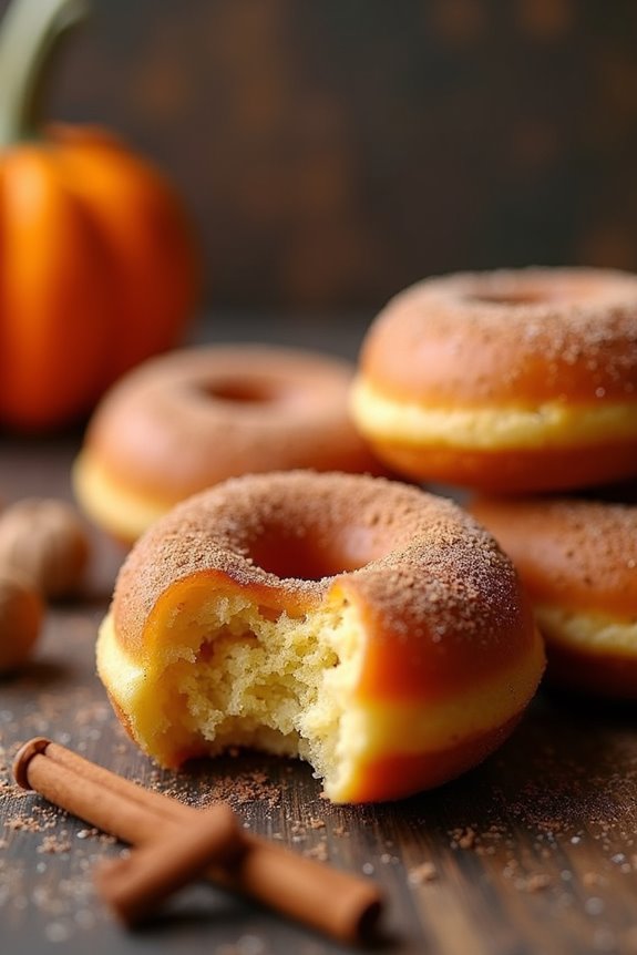 pumpkin spiced fluffy doughnuts