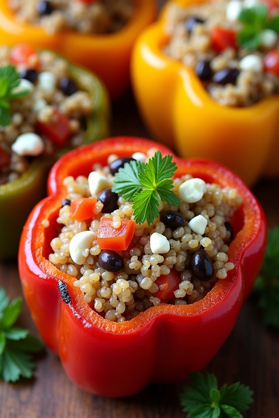 quinoa and feta stuffed peppers