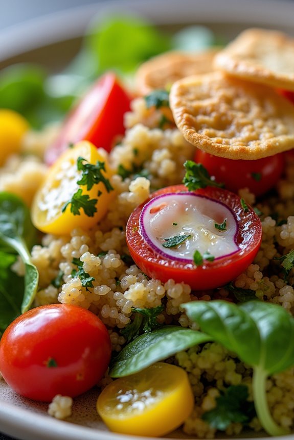 quinoa based middle eastern salad