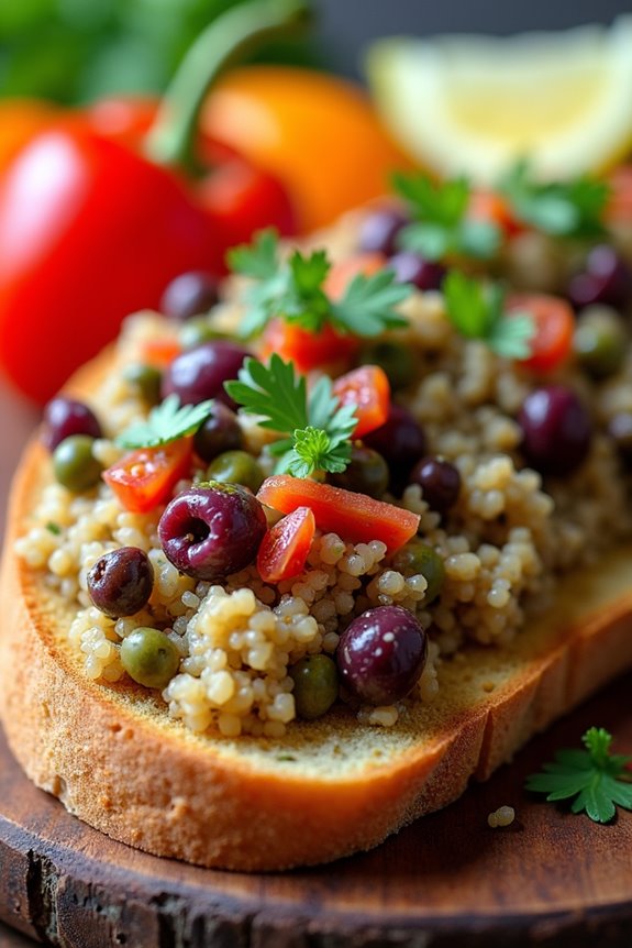 quinoa olive tapenade spread
