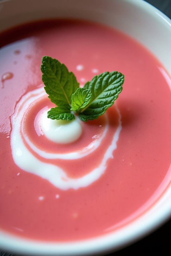 refreshing tart rhubarb soup