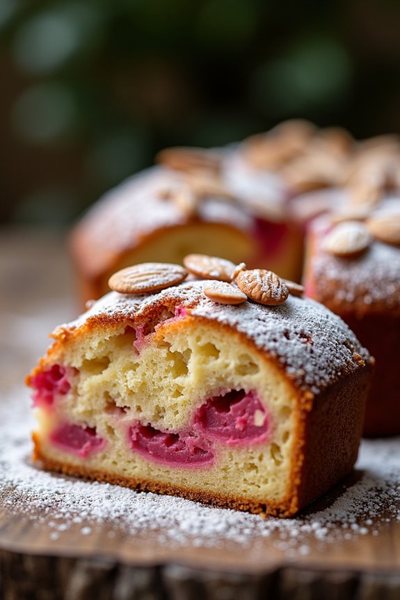 rhubarb almond cake delight