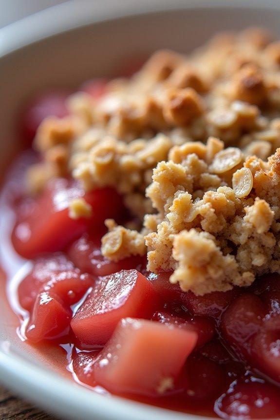 rhubarb crisp with oat topping
