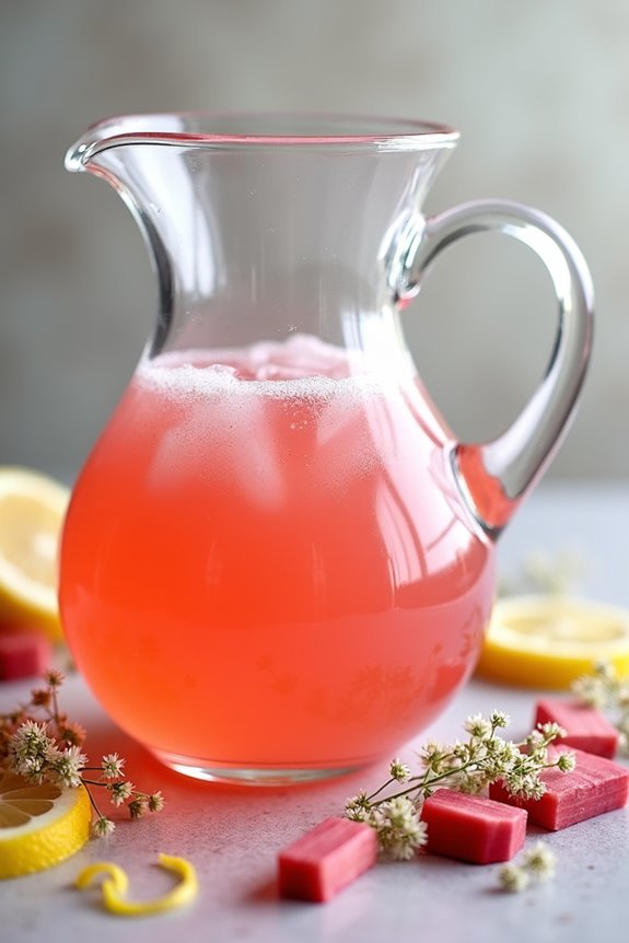 rhubarb elderflower spring cordial