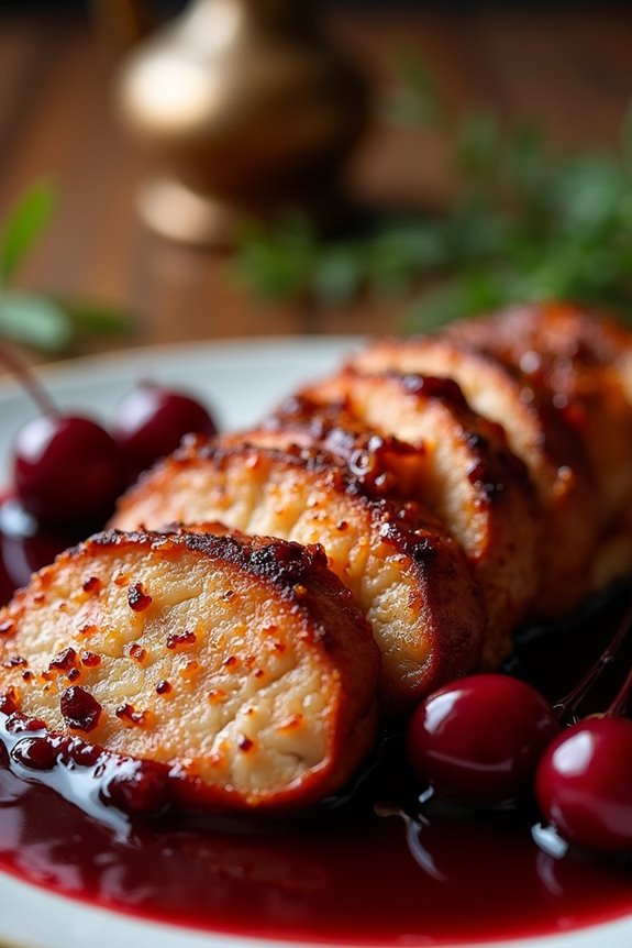 roast duck with cherry sauce