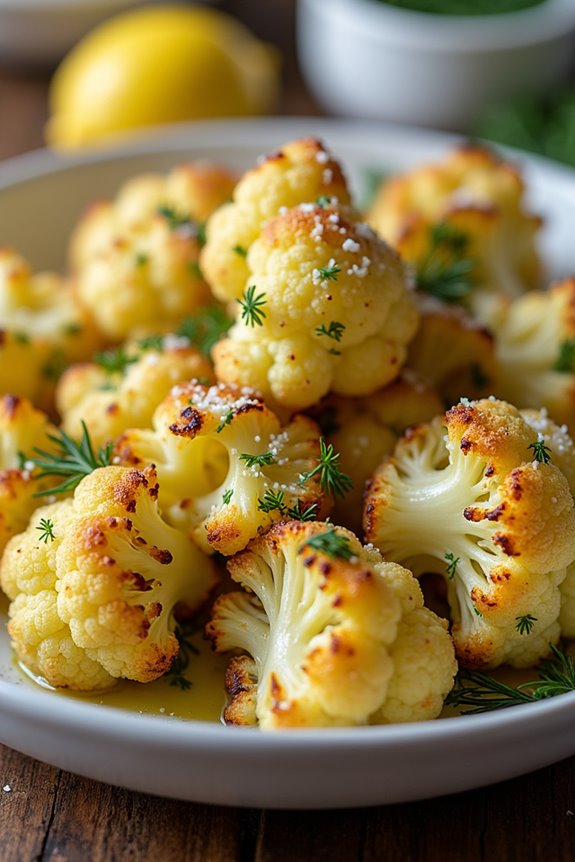 roasted cauliflower with dill