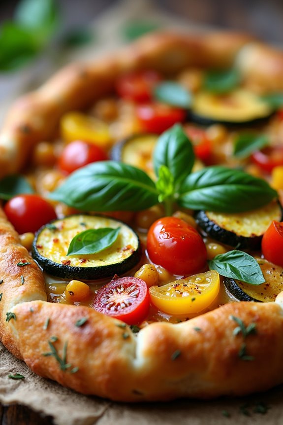 rustic herb infused vegetable tart
