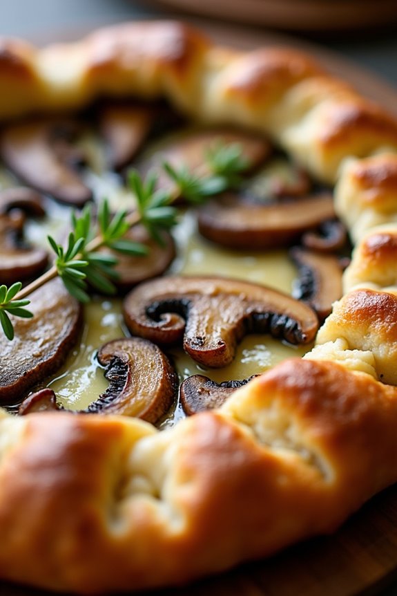 rustic mushroom cheese tart