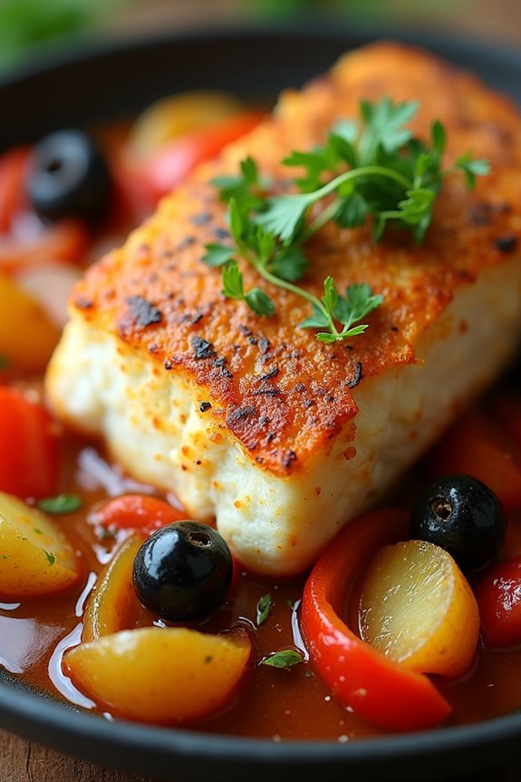 salted cod with vegetables