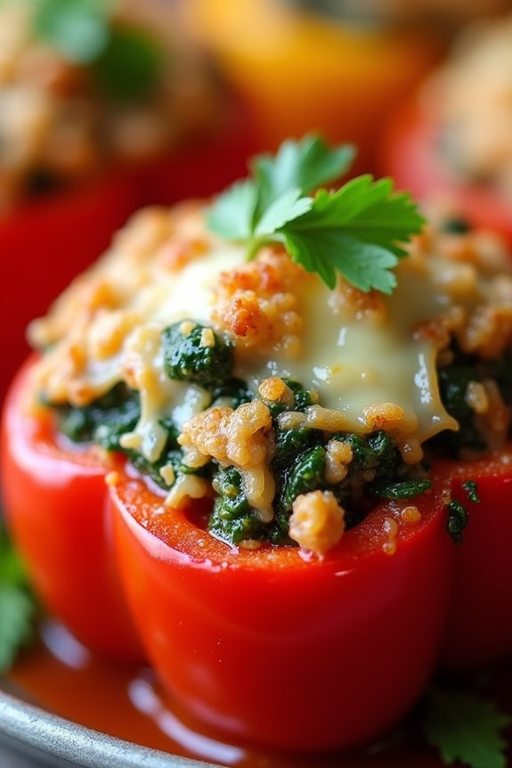 sardine spinach stuffed peppers