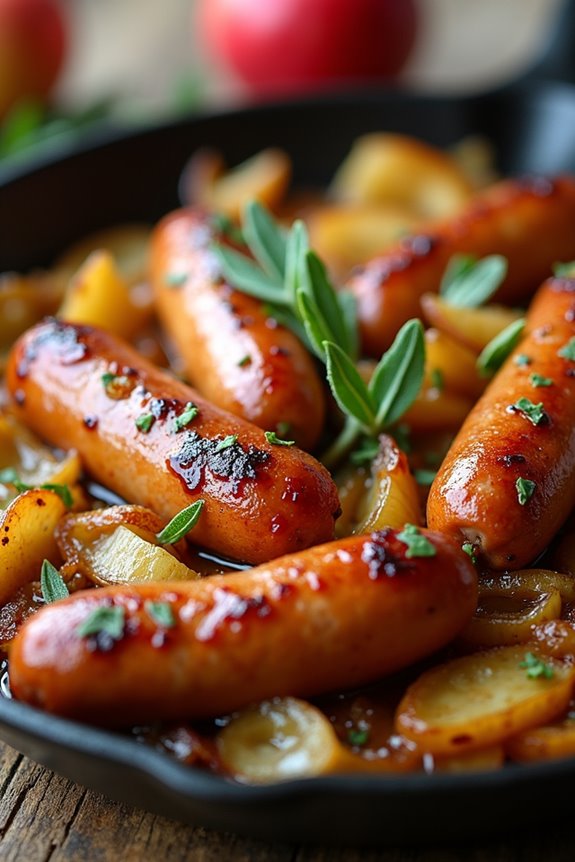 savory apple sage bratwurst dish