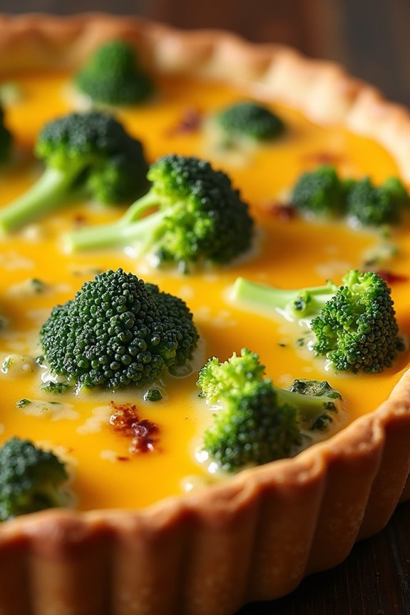 savory broccoli cheddar quiche