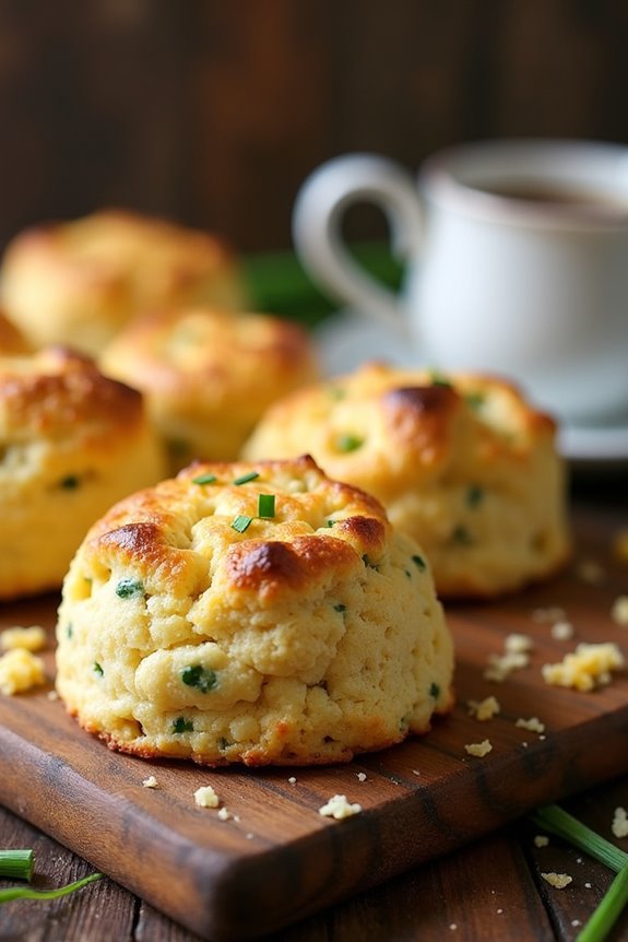savory cheesy flaky scones