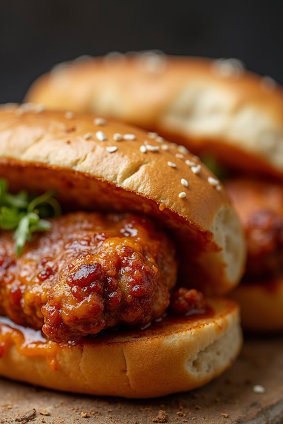 savory marinated pork sandwich