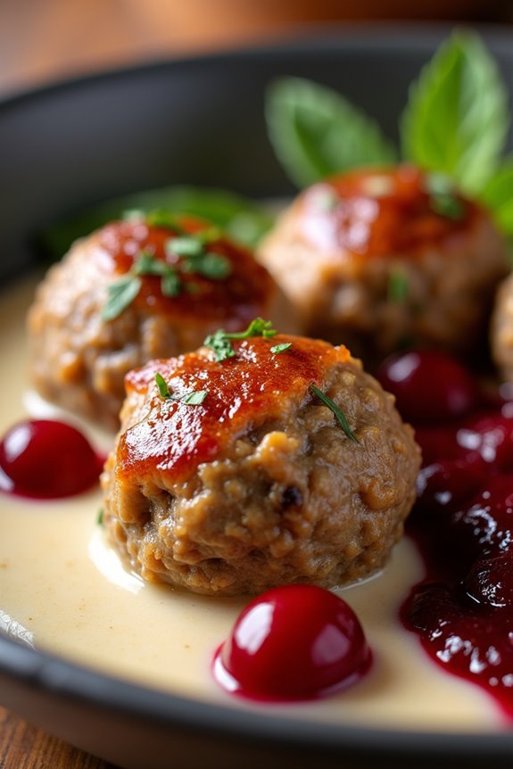 savory meatballs with cranberry
